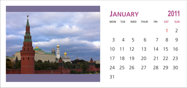 Printed Calenders - landscape